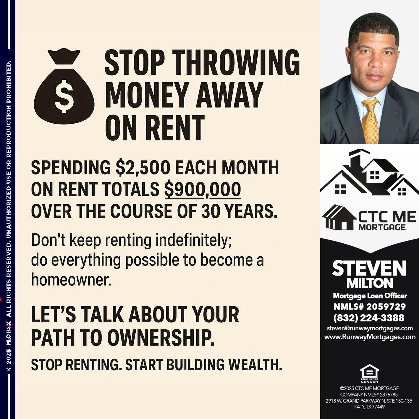 STOP THROWING - Steven Milton -Mortgage Loan Officer