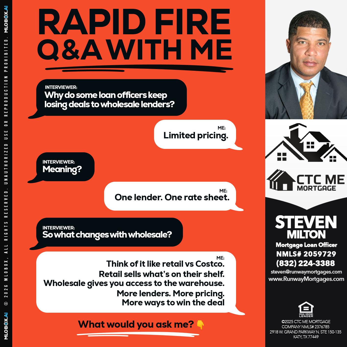 rapid fire - Steven Milton -Mortgage Loan Officer