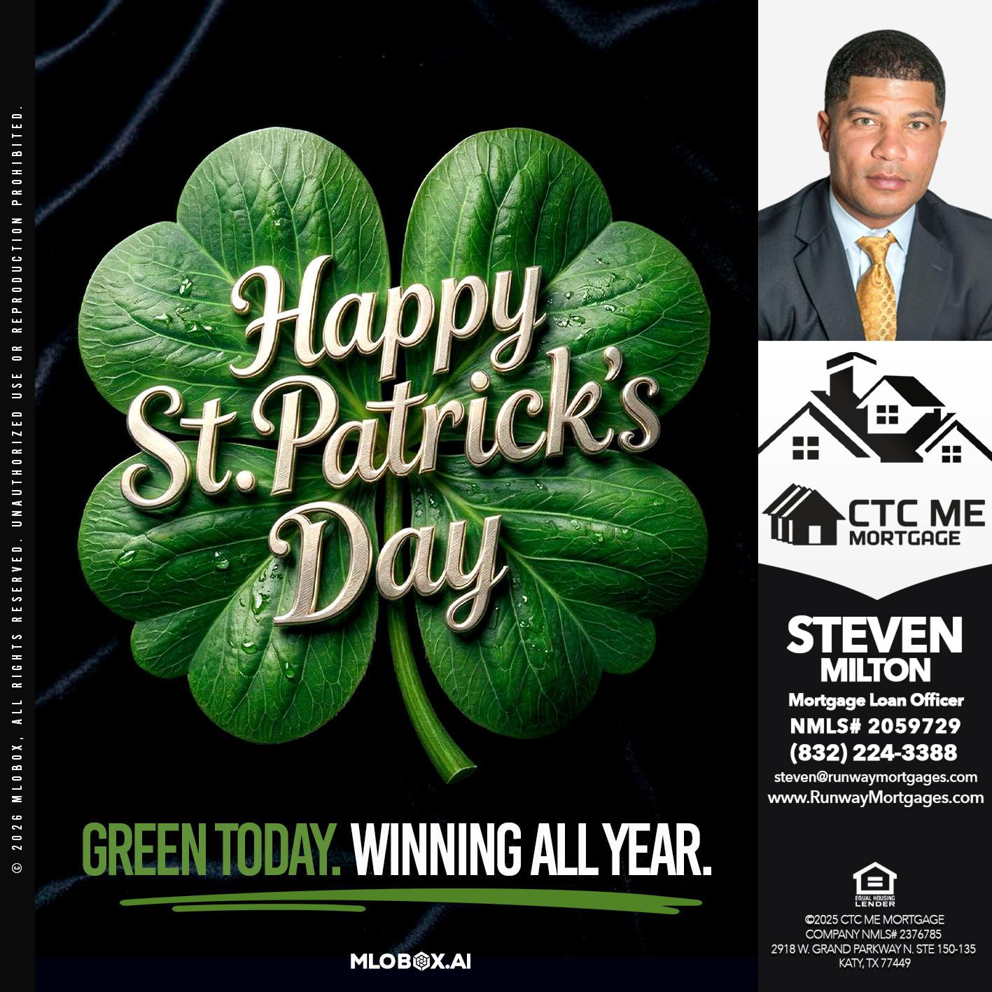 st patricks day - Steven Milton -Mortgage Loan Officer