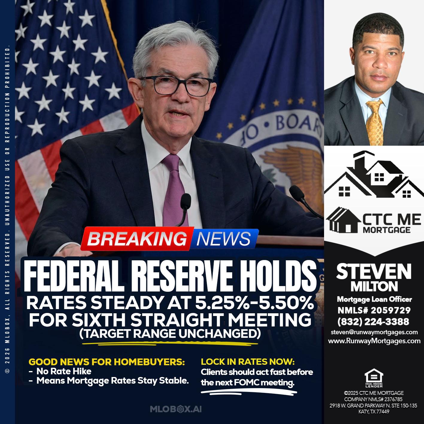 federal reserve - Steven Milton -Mortgage Loan Officer