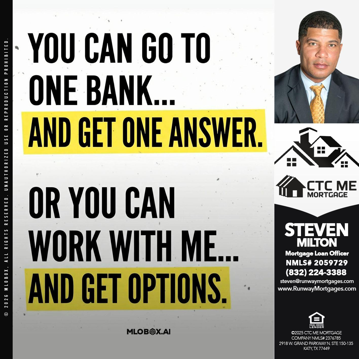 YOU CAN GO - Steven Milton -Mortgage Loan Officer