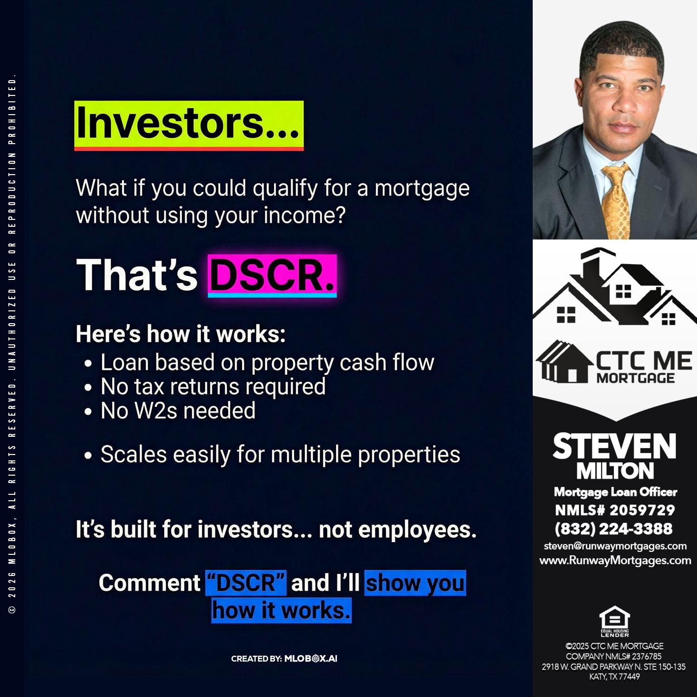 investors - Steven Milton -Mortgage Loan Officer