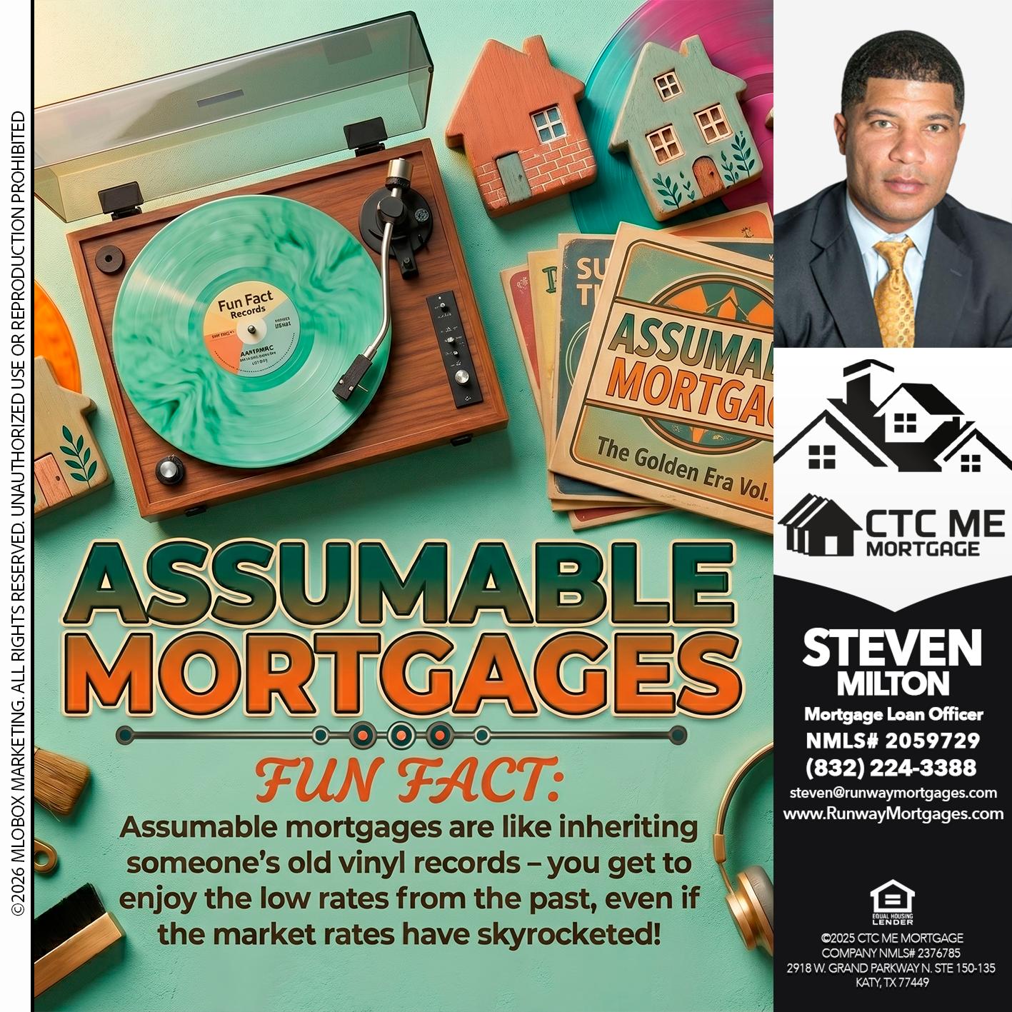 ASSUMABLE MORTGAGES - Steven Milton -Mortgage Loan Officer