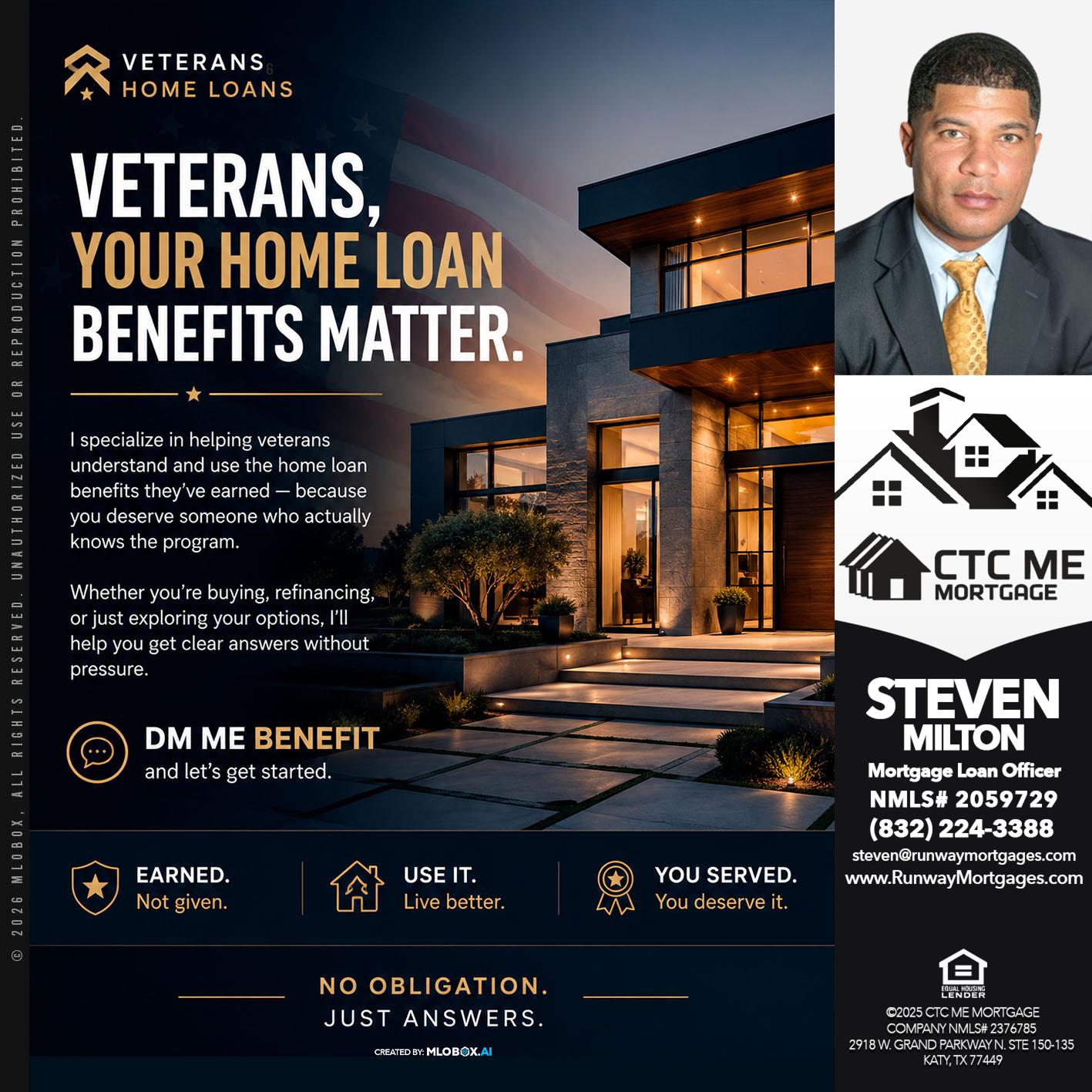 VETERANS - Steven Milton -Mortgage Loan Officer