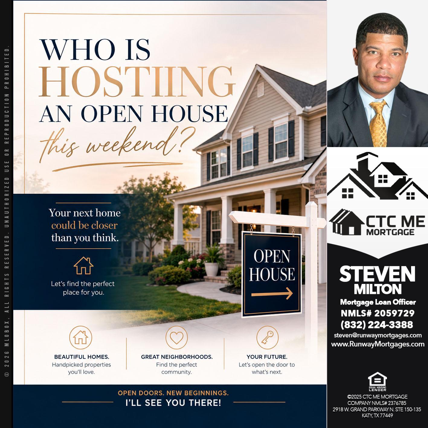 WHO'S HOSTING? - Steven Milton -Mortgage Loan Officer