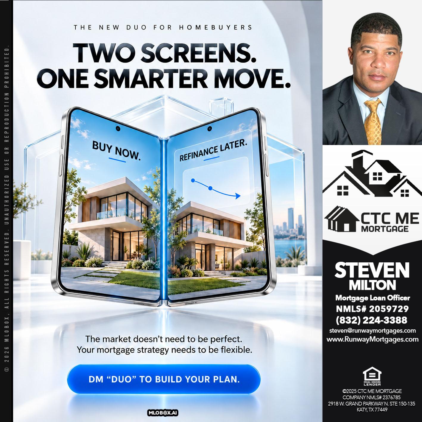 TWO SCREENS - Steven Milton -Mortgage Loan Officer