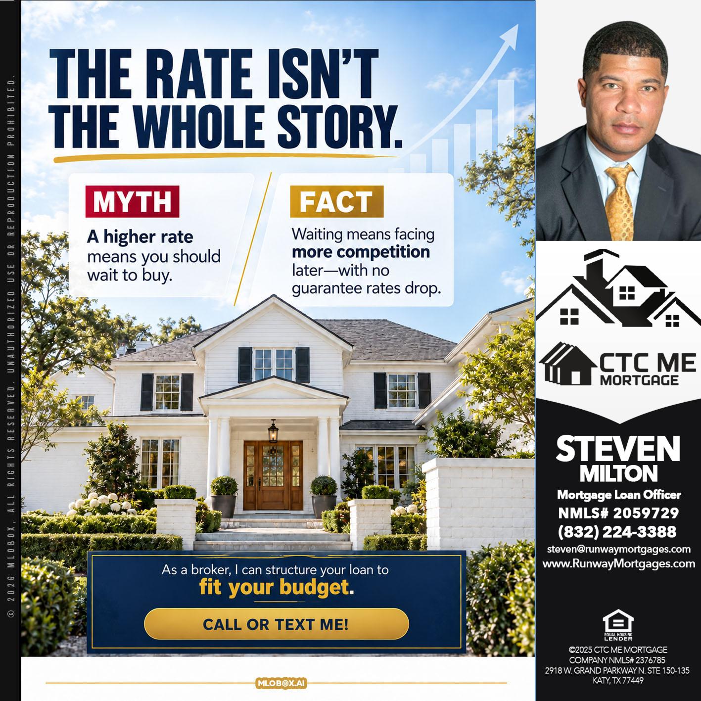 THE RATE ISNT - Steven Milton -Mortgage Loan Officer
