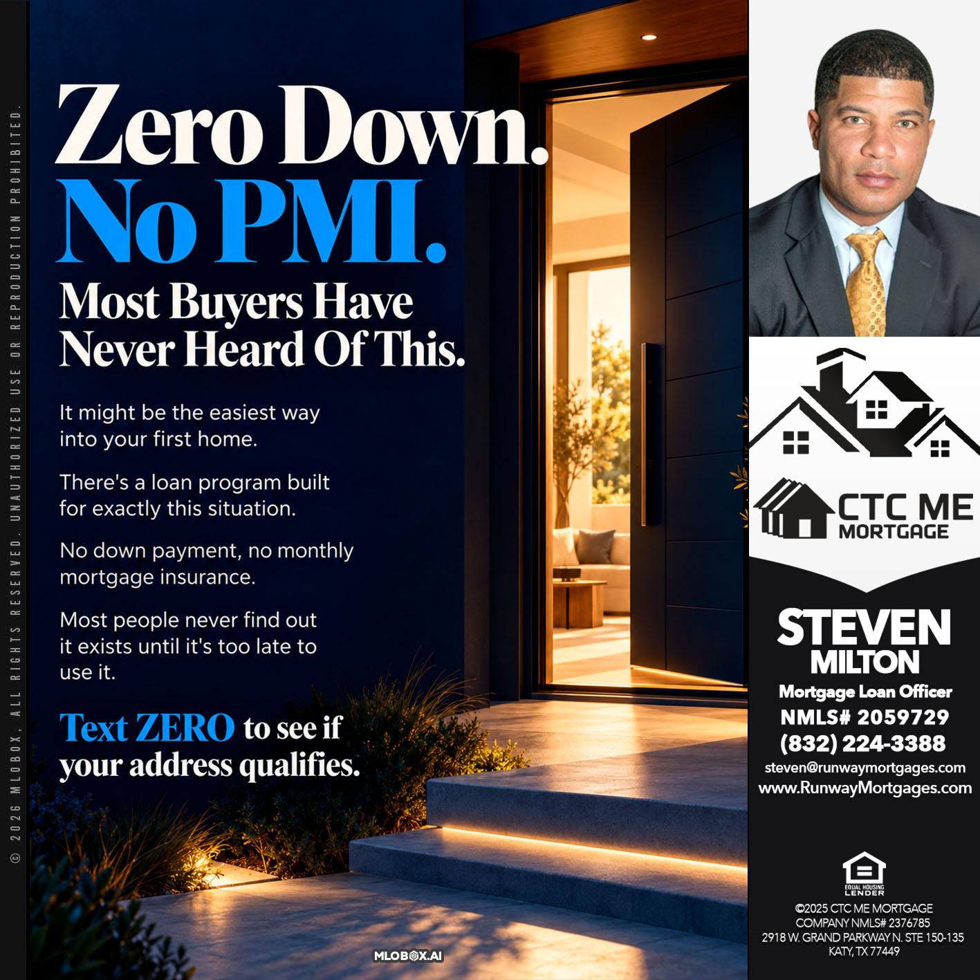 zero down - Steven Milton -Mortgage Loan Officer